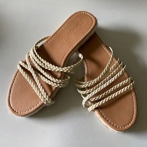 Madewell Kathryn Espadrille Sandal - Leather - Beige- size 10